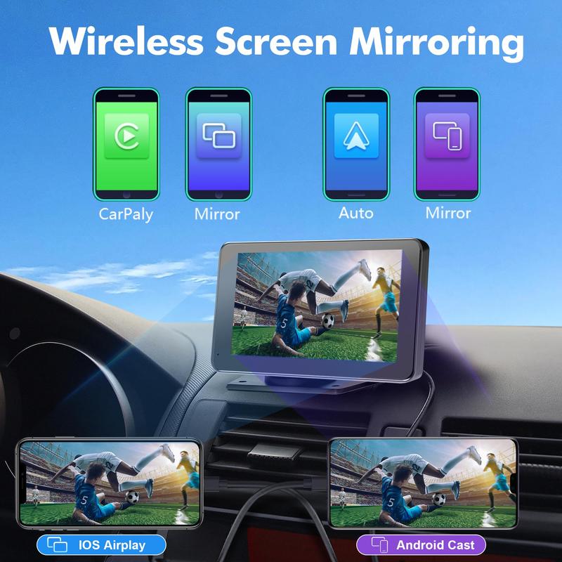 Wireless CarPlay Screen 2025, Portable CarPlay for iPhone & Android
