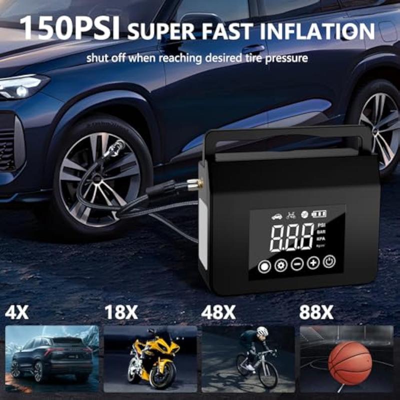 PASLDA 4000A Car Jump Starter with Air Compressor, 150PSI, Type-C Fast Charge