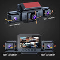 PASLDA 4-Channel Dash Cam, 1080P, Night Vision, WiFi, GPS, 3" IPS Screen, 32GB Card