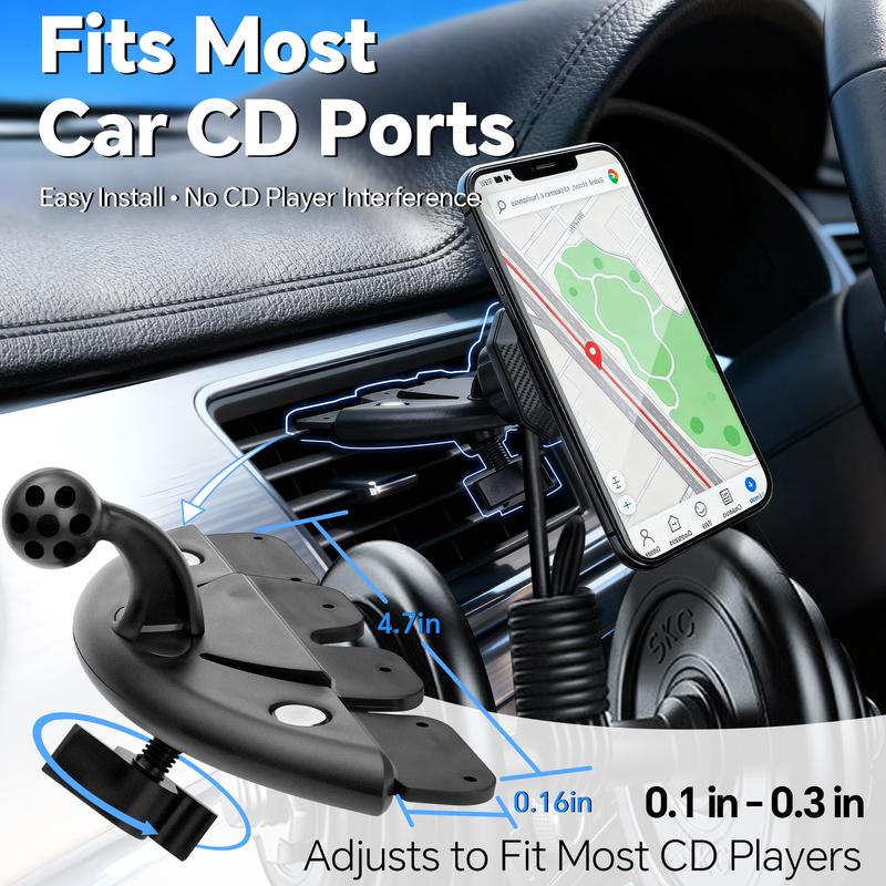 PASLDA Magnetic CD Slot Car Mount, Strong Magnet, Anti-Shake, Secure Hold