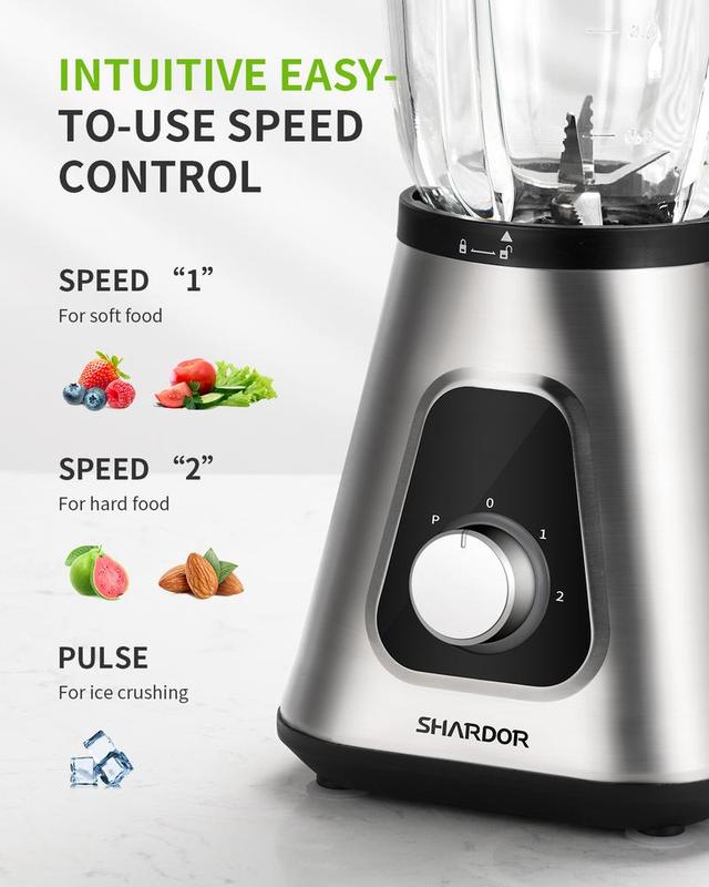 GDOR 1000W Immersion Hand Blender, 20-Speed Turbo, Titanium Blades, Dough Hooks & Chopper